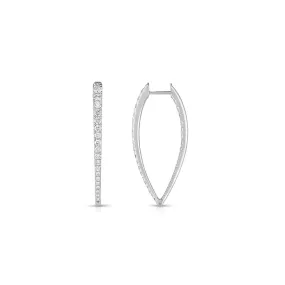 Long V Shaped Diamond Hoops