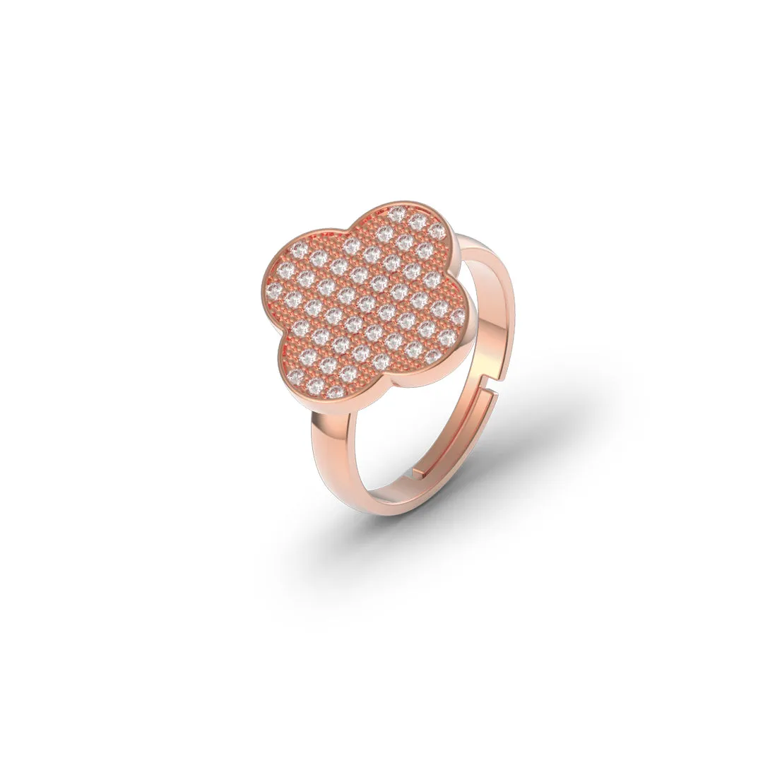 Lucky Four-Leaf Clover Micro Ring