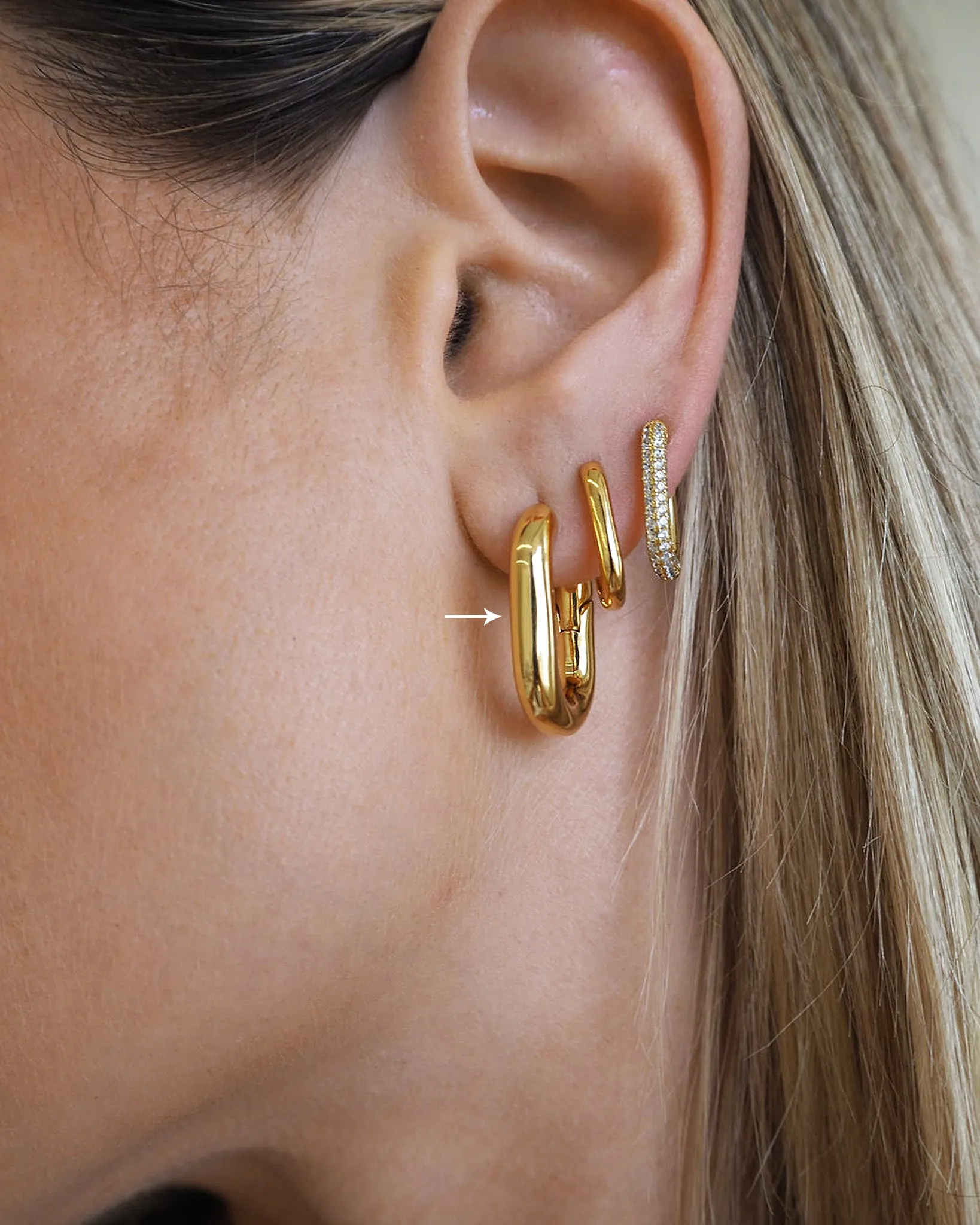 Luv Aj XL Chain Link Hoop Earrings in Polished Gold Plated