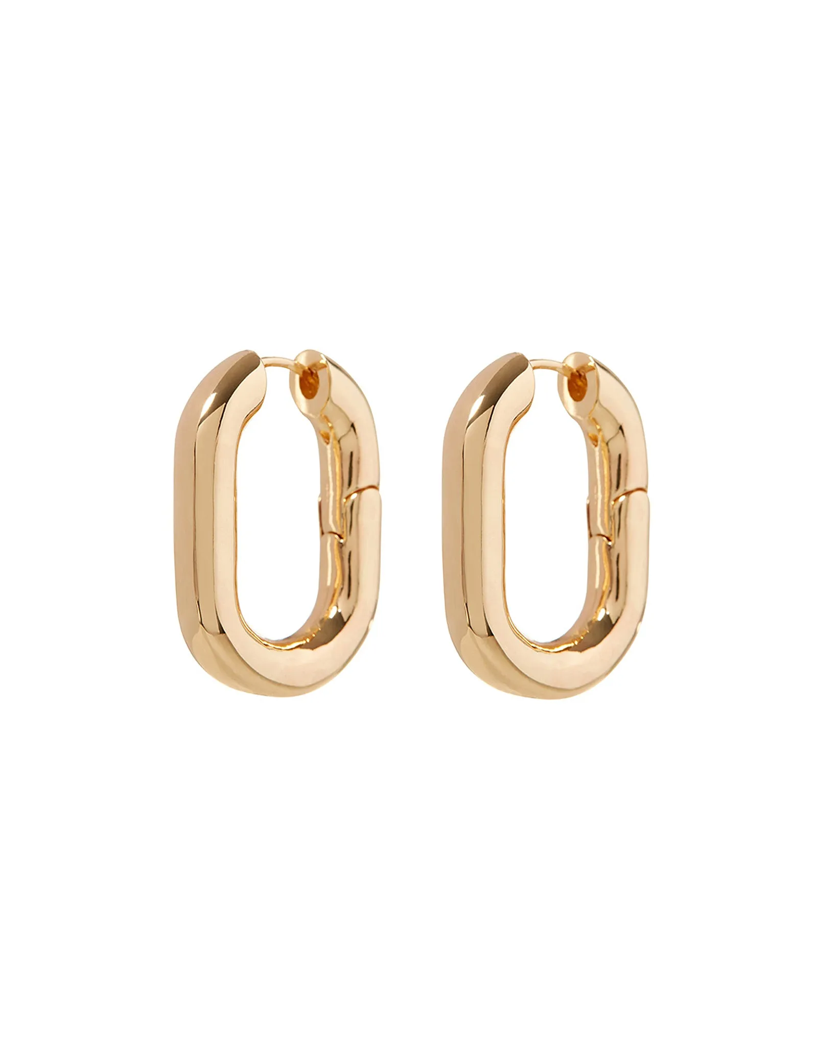 Luv Aj XL Chain Link Hoop Earrings in Polished Gold Plated