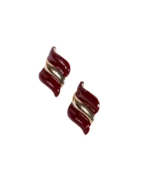 Maroon Diagonal Earrings