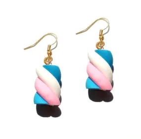 Marshmallow Swirl Earrings 🍭💗