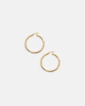 Medium Thick Hoops in Gold