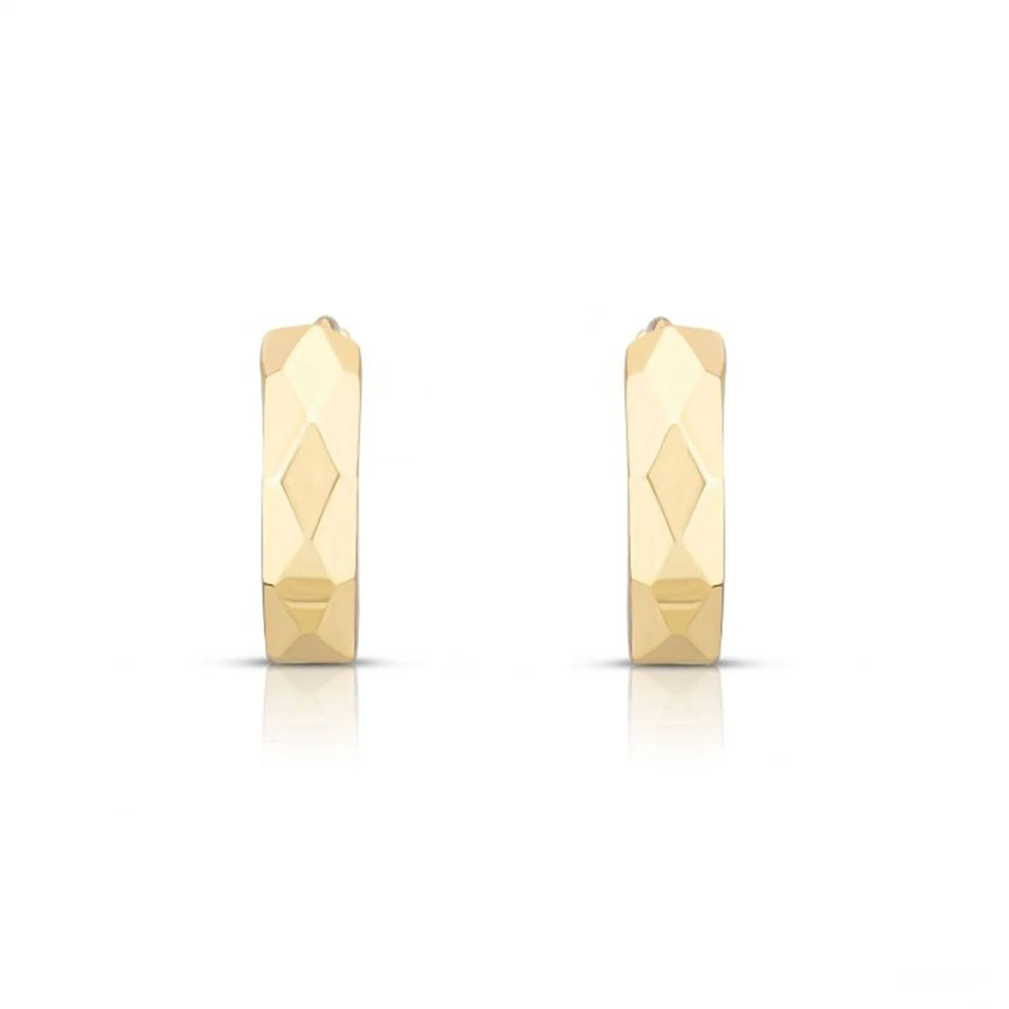 Mini Faceted Gold Huggie Hoop Earrings