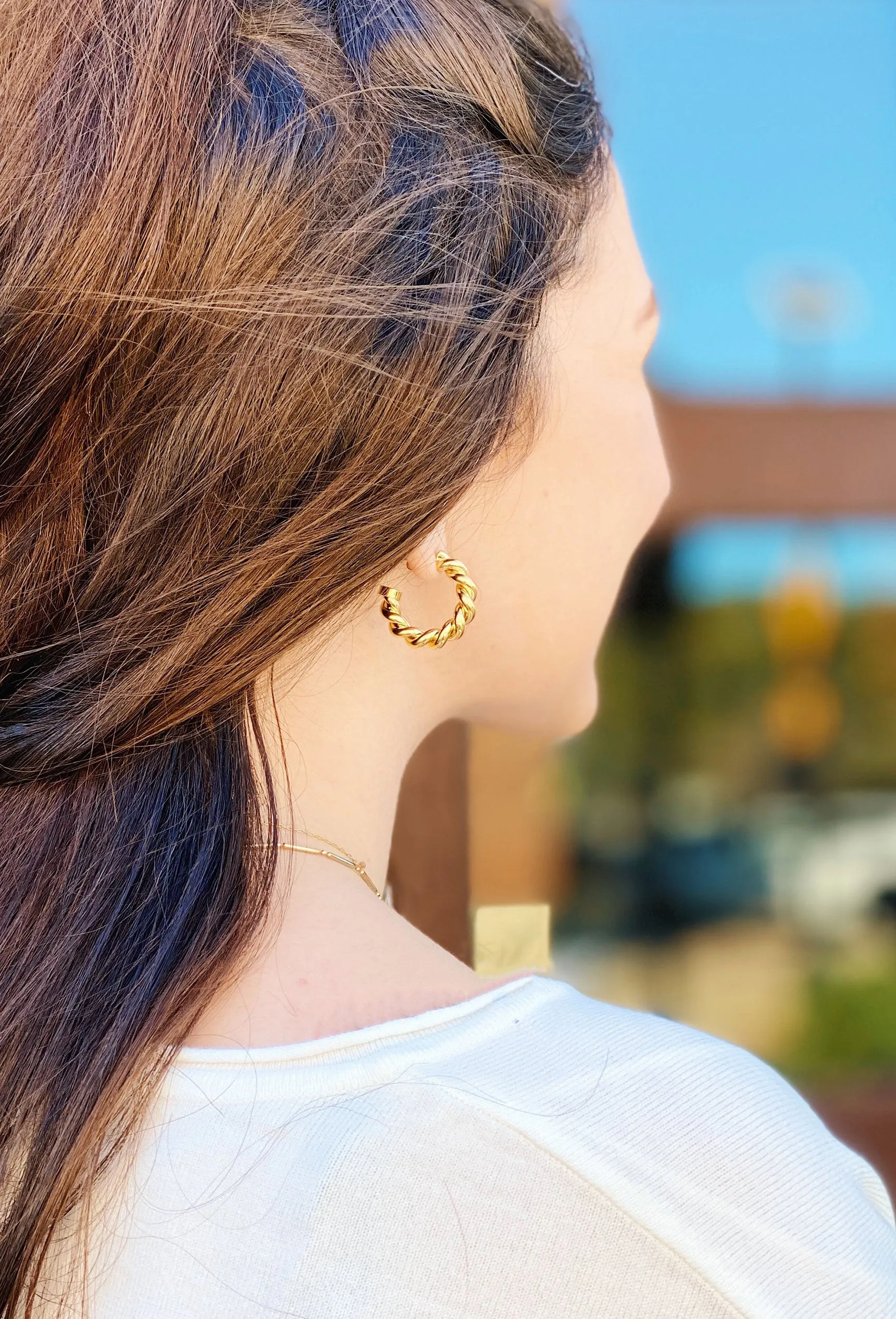 Mini Twisted Hoop Earrings