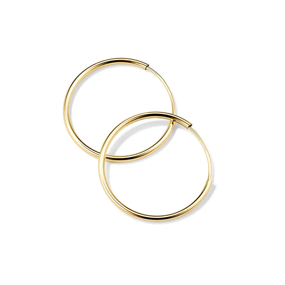 Minimalist Simple Round Tube Medium Hoop Earrings