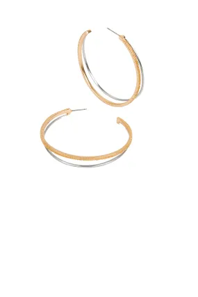 Mixed Metal Hoop Earrings