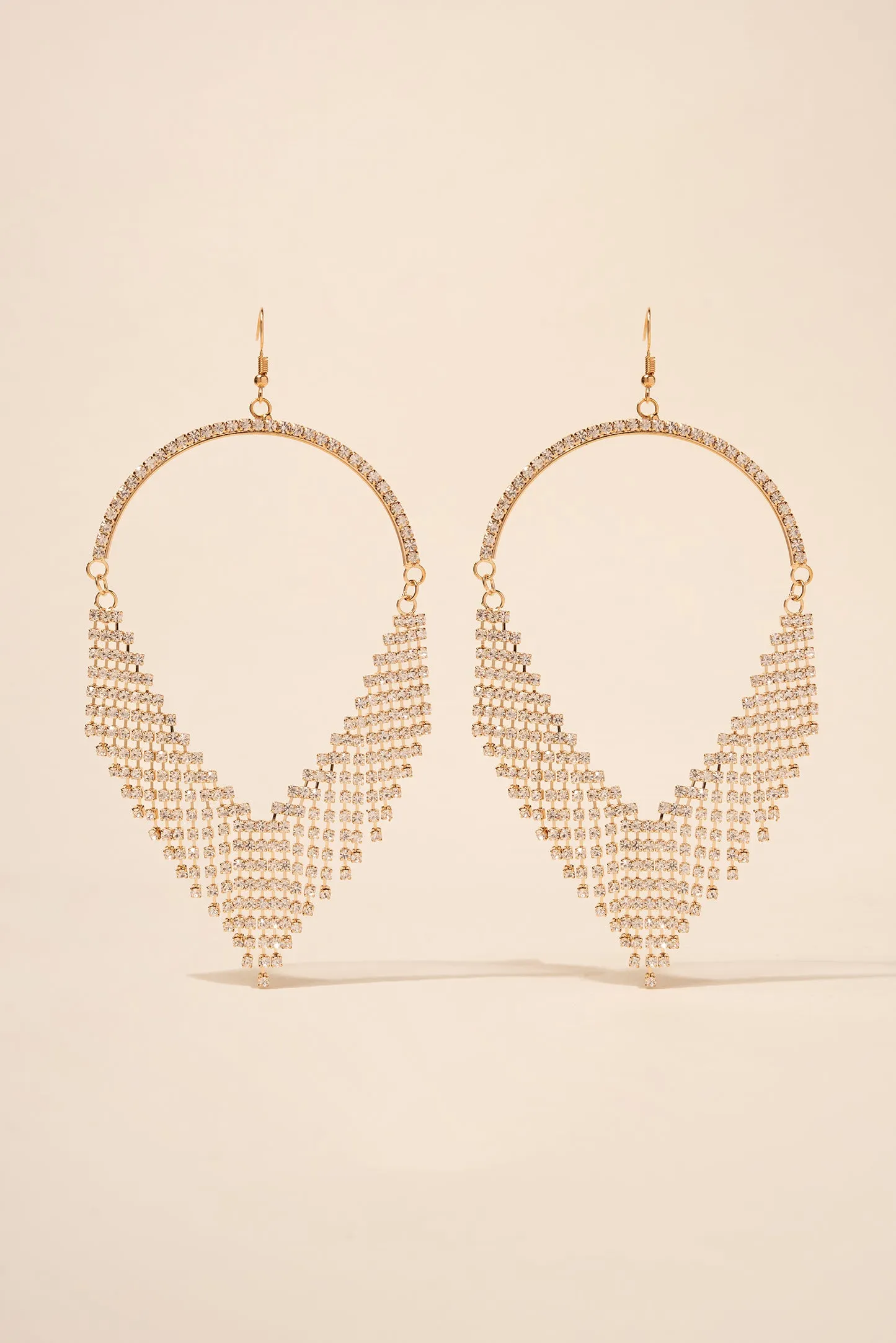 Mogul Half Hoop Rhinestone Earrings