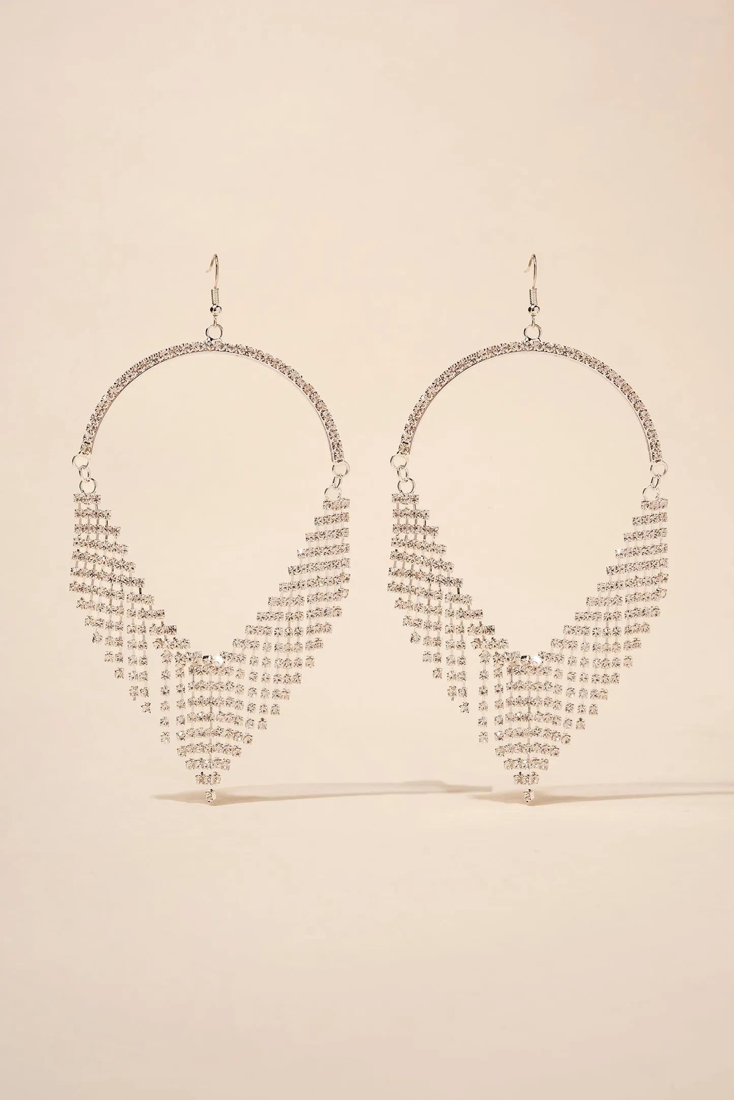 Mogul Half Hoop Rhinestone Earrings