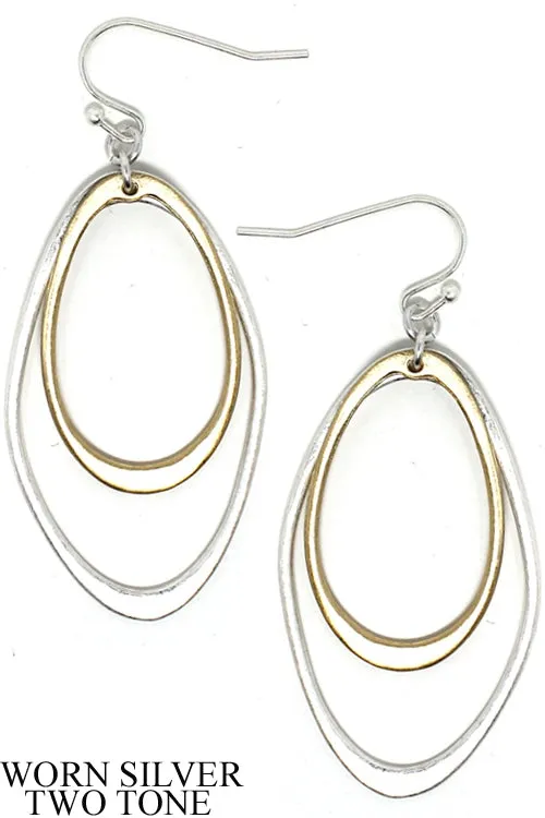 Multi Ring Oval Earrings