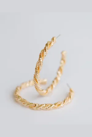 Nadine Textured Gold Hoops