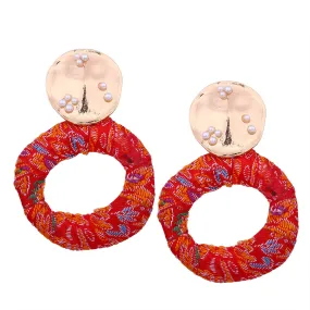 Exquisite NAUTYA Bollywood Embroidered Statement Earrings - Vibrant Traditional Jewelry