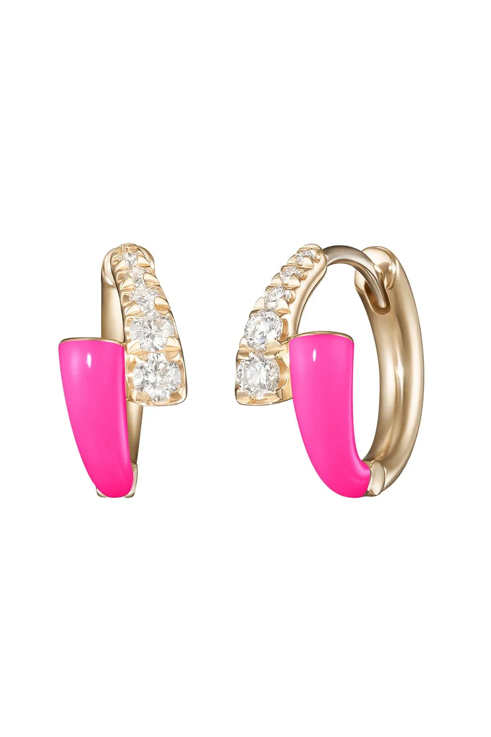 Neon Pink Lola Huggie Earrings