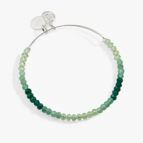 Ombre Faceted Stone Beaded Charm Bangle, Green