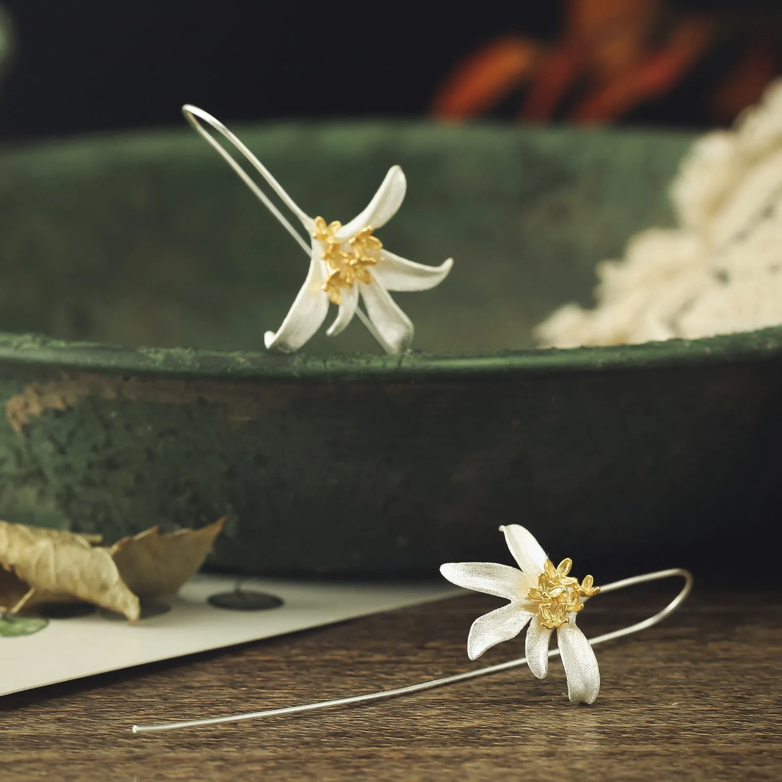 Osmanthus Fragrans Hook Earrings