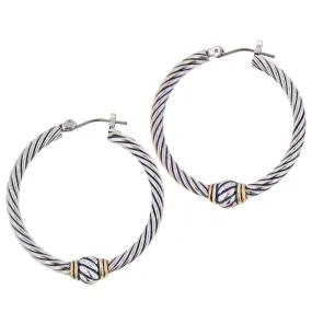 Oval Link Collection Large Twisted Wire Hoop Earrings