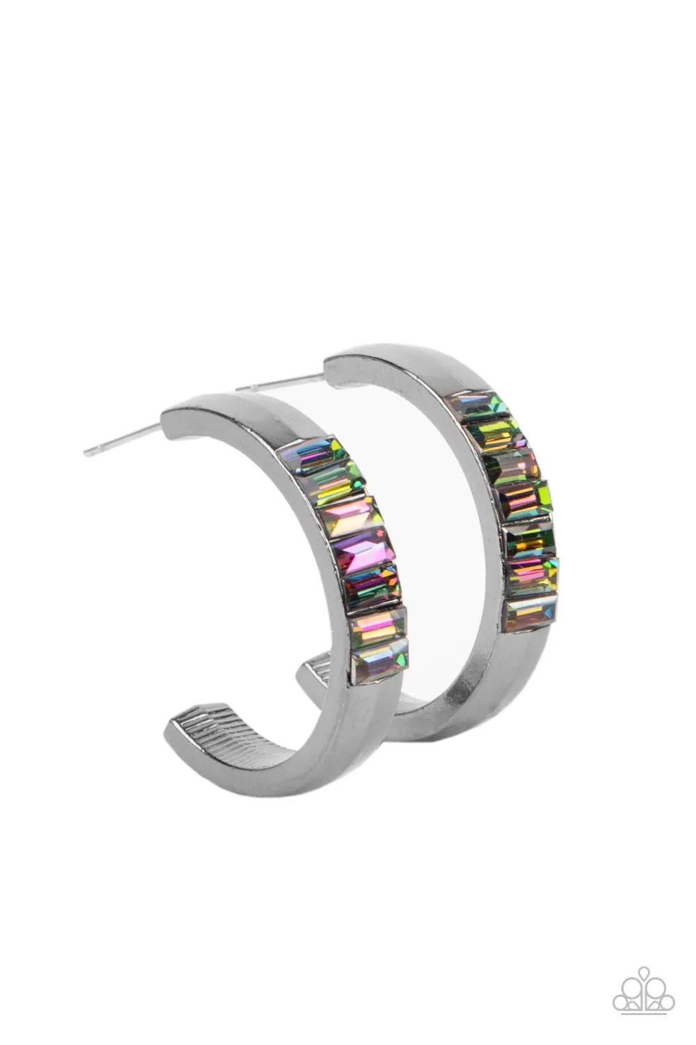 Paparazzi Bursting With Brilliance - Multi Oil Spill Hoop Earring