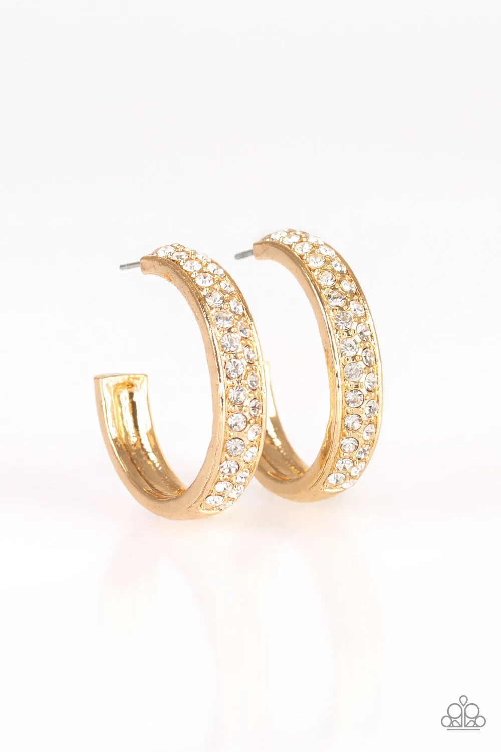 Paparazzi Earring ~ Cash Flow Gold Hoop Earring