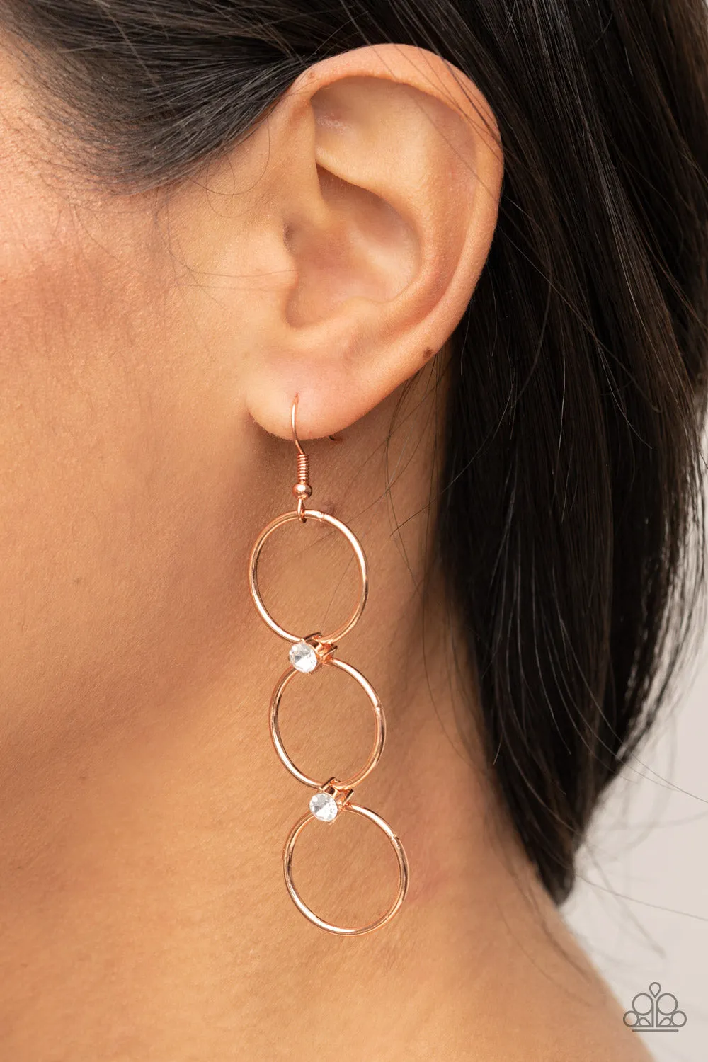 Paparazzi Earring ~ Refined Society - Copper Earring