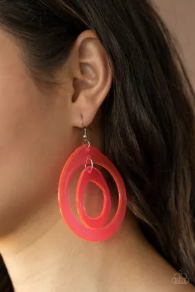 Paparazzi Earring ~ Show Your True NEONS - Pink