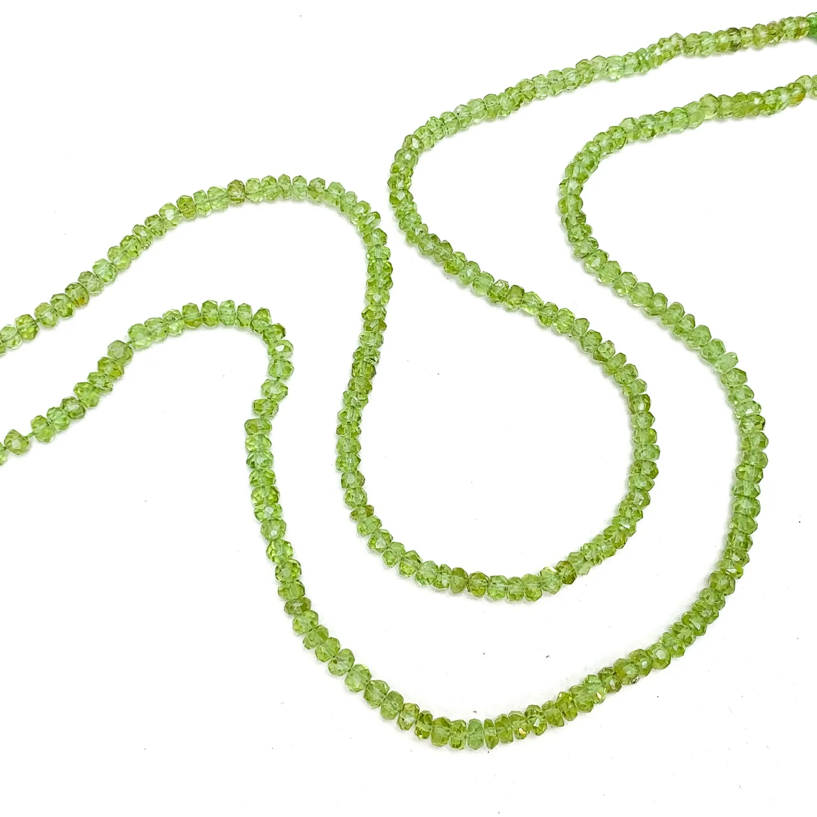 Peridot 4mm Faceted Rondelles Bead Strand