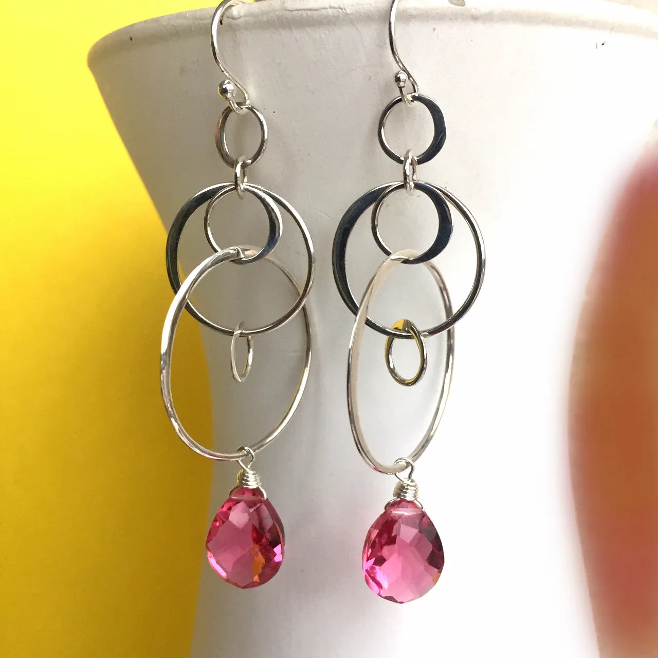 Petunia Pink Mobile Hoop Earrings