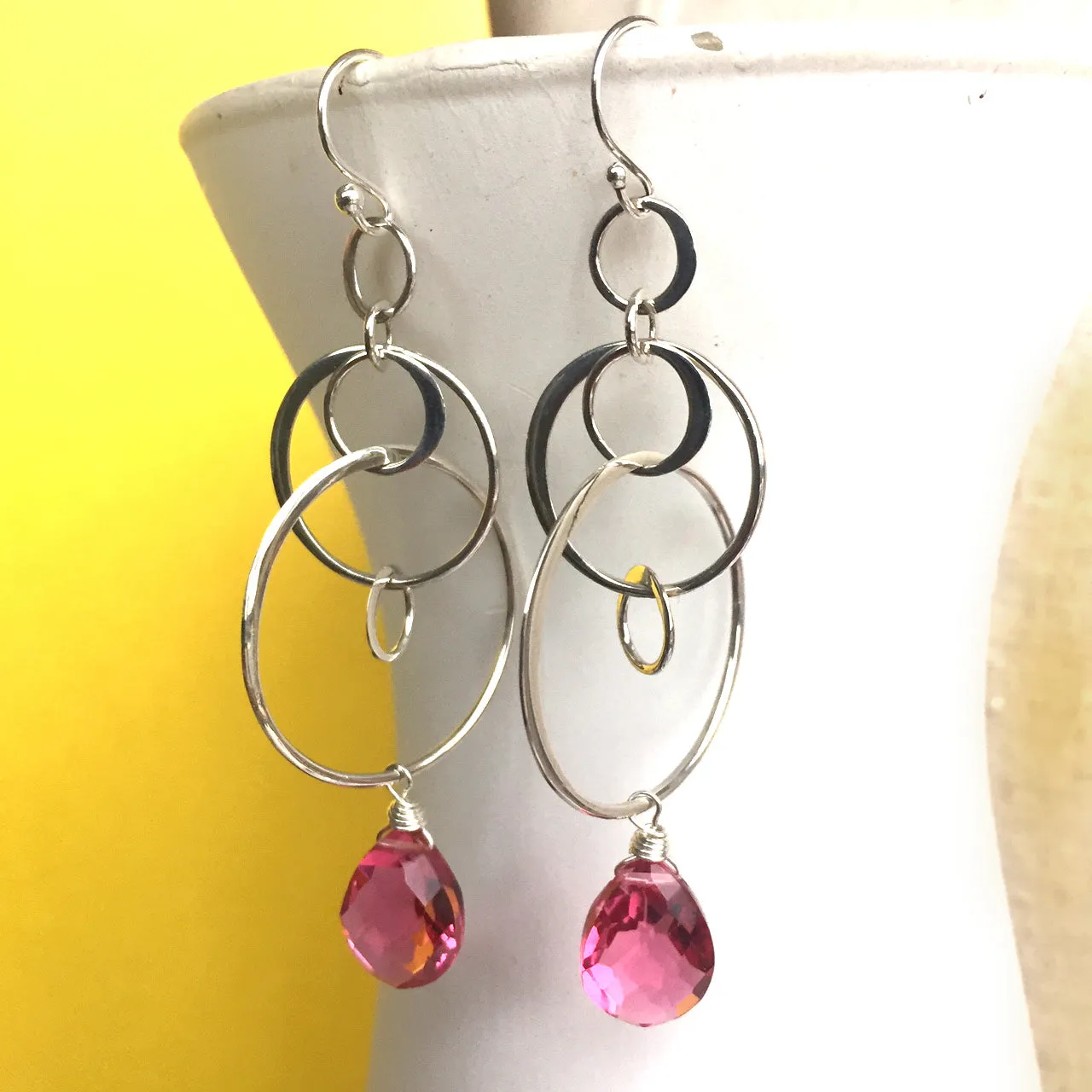 Petunia Pink Mobile Hoop Earrings