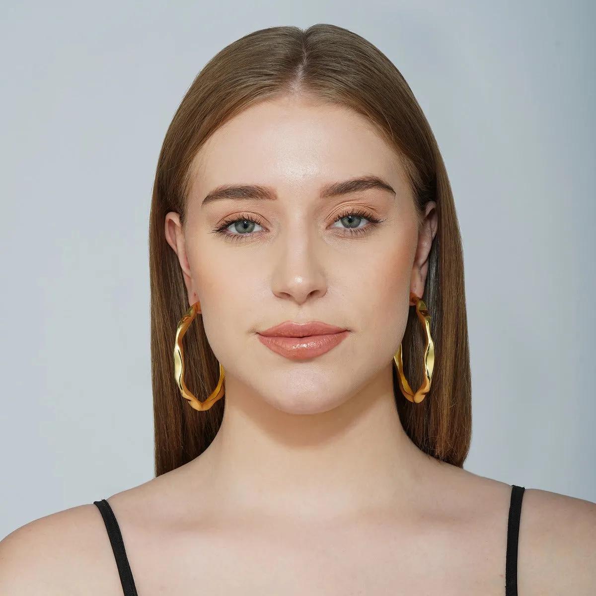 Power in Gold Oversized Hoop Earrings