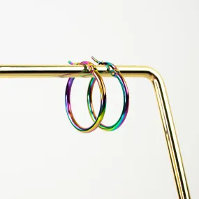 Prism Small Rainbow Hoop Earrings