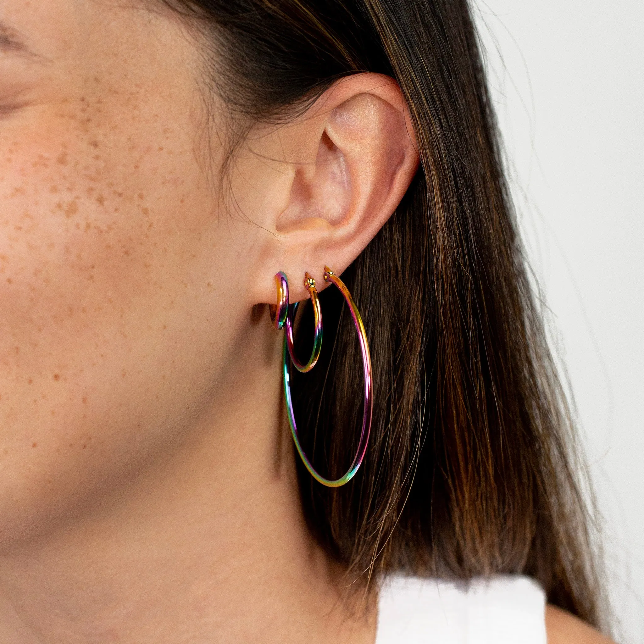 Prism Small Rainbow Hoop Earrings