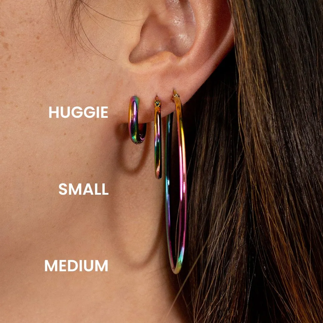 Prism Small Rainbow Hoop Earrings