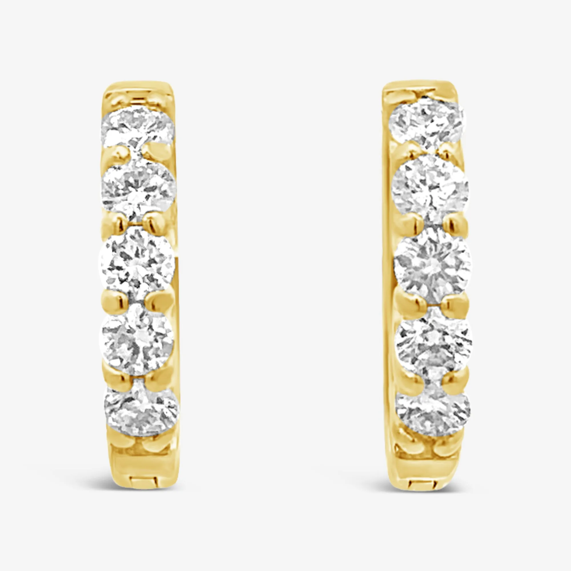 Prong Set Huggie 0.45CT Diamond Earrings