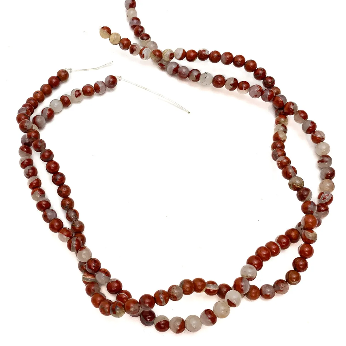 Red Dragon Jasper 6mm Smooth Rounds Bead Strand