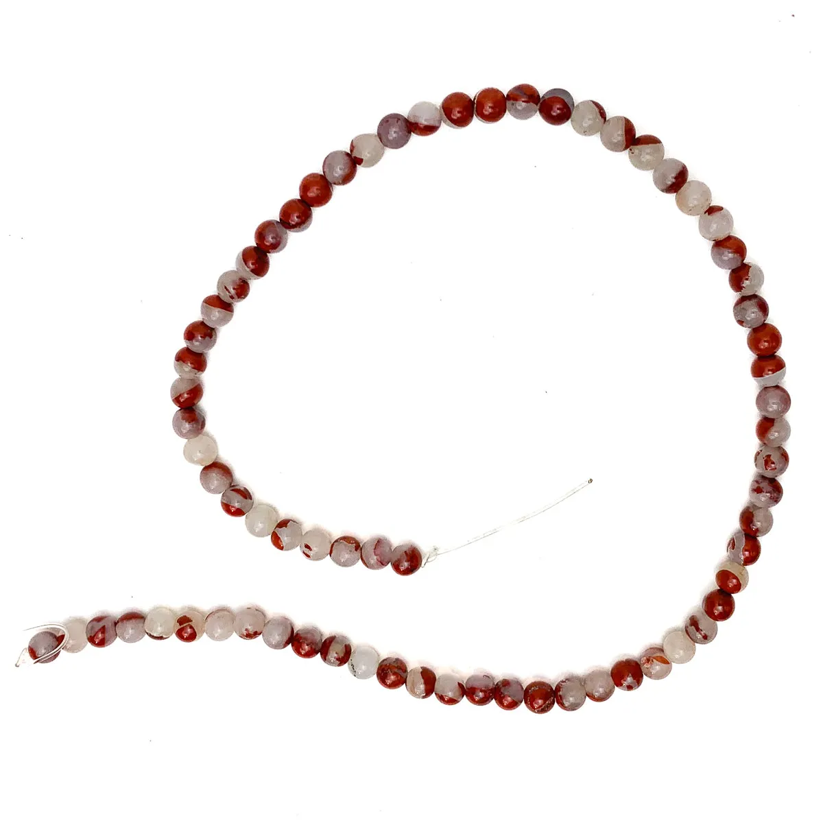 Red Dragon Jasper 6mm Smooth Rounds Bead Strand