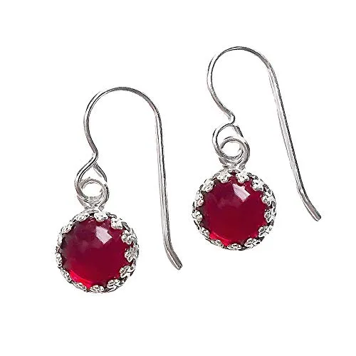 Red Glass Drop Earrings