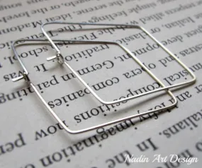 Rhombus Sterling Silver Hoop Earrings