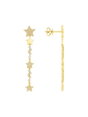 Sarah Star Dangle Earrings 14K