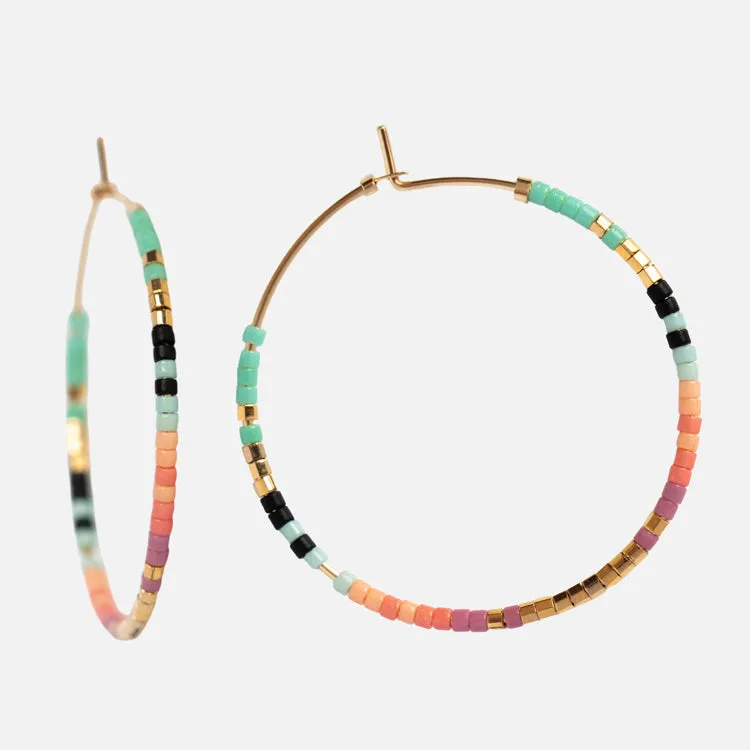 Serpent Beaded Hoops