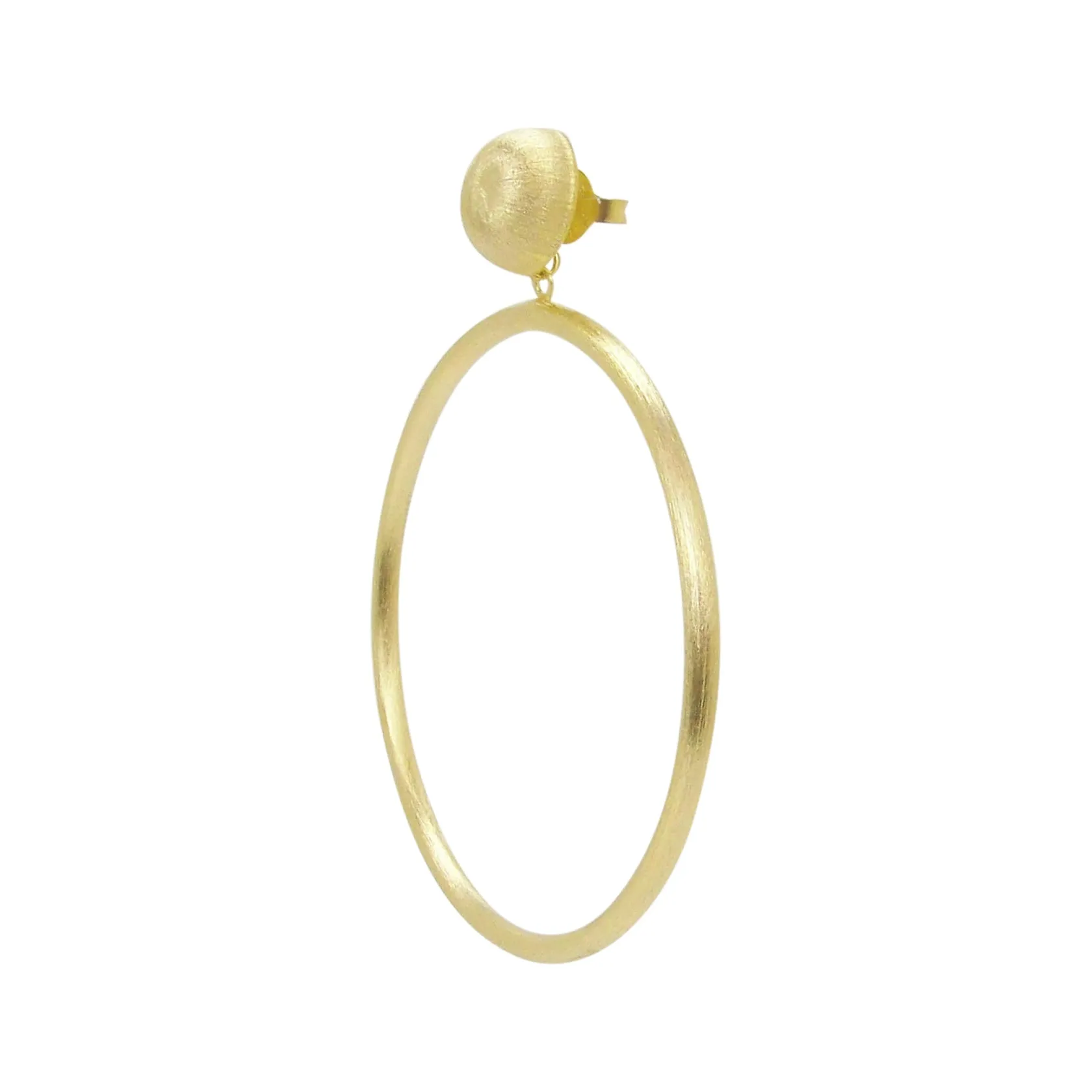 Sheila Fajl Mini Visage Front Facing Hoop Earrings in Gold Plated