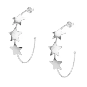 Sheila Fajl Silvina Star Statement Hoop Earrings in Silver Plated