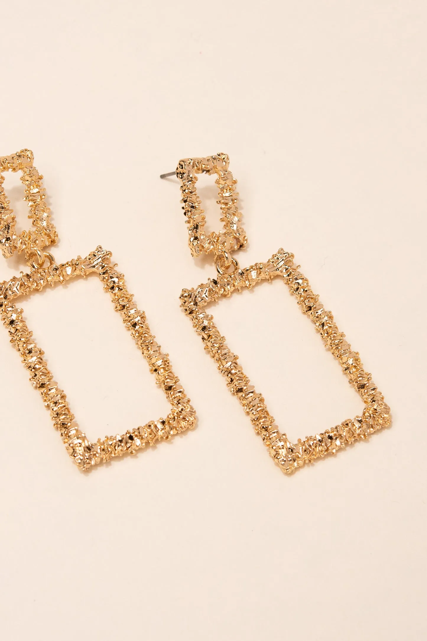 Shelly Casted Rectangle Earrings