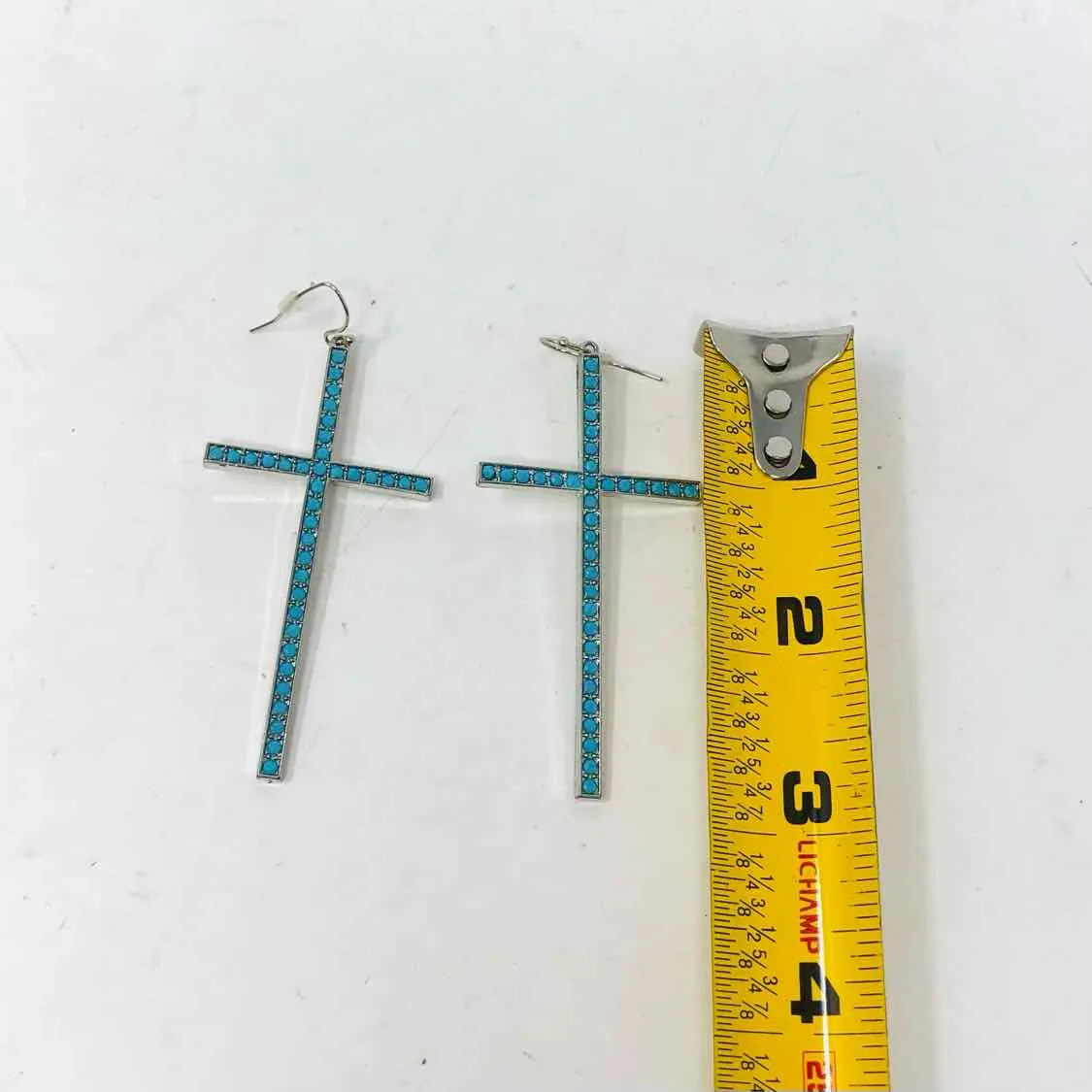 Silver/Blue Cross Jewelry Earrings