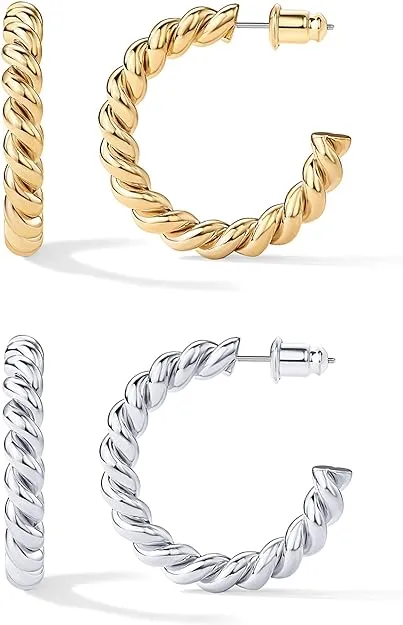 Small Chain Hoop Earrings