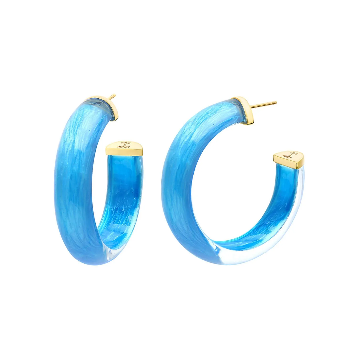 Small Illusion Lucite Hoop Earrings