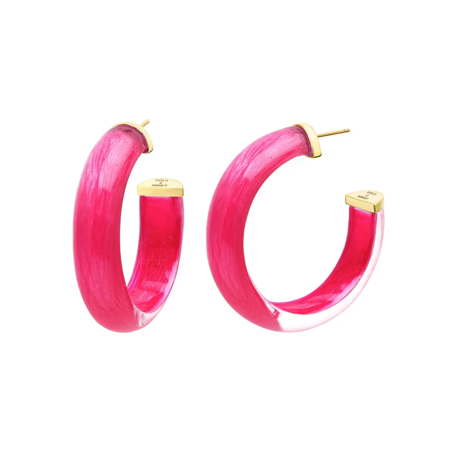 Small Illusion Lucite Hoop Earrings