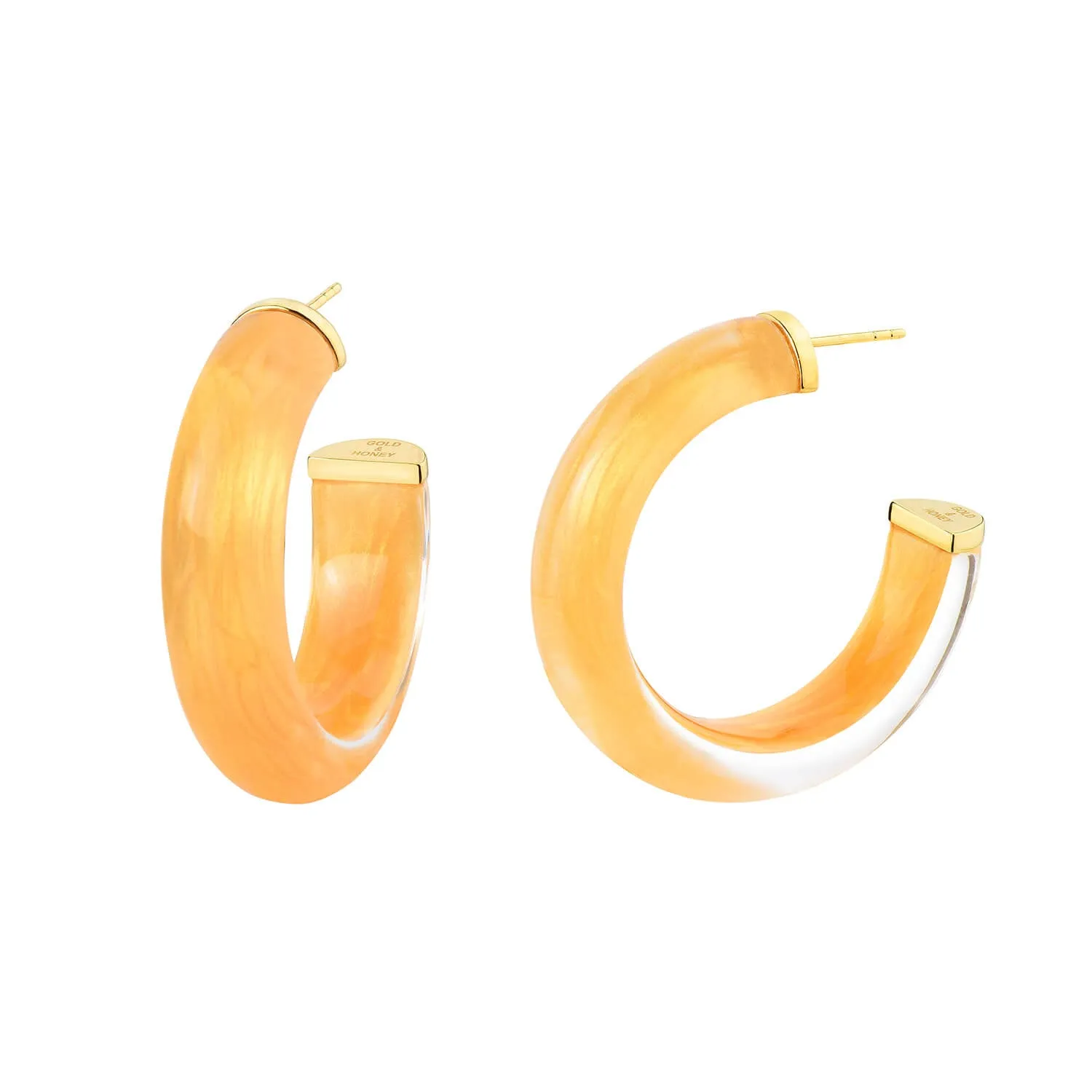 Small Illusion Lucite Hoop Earrings