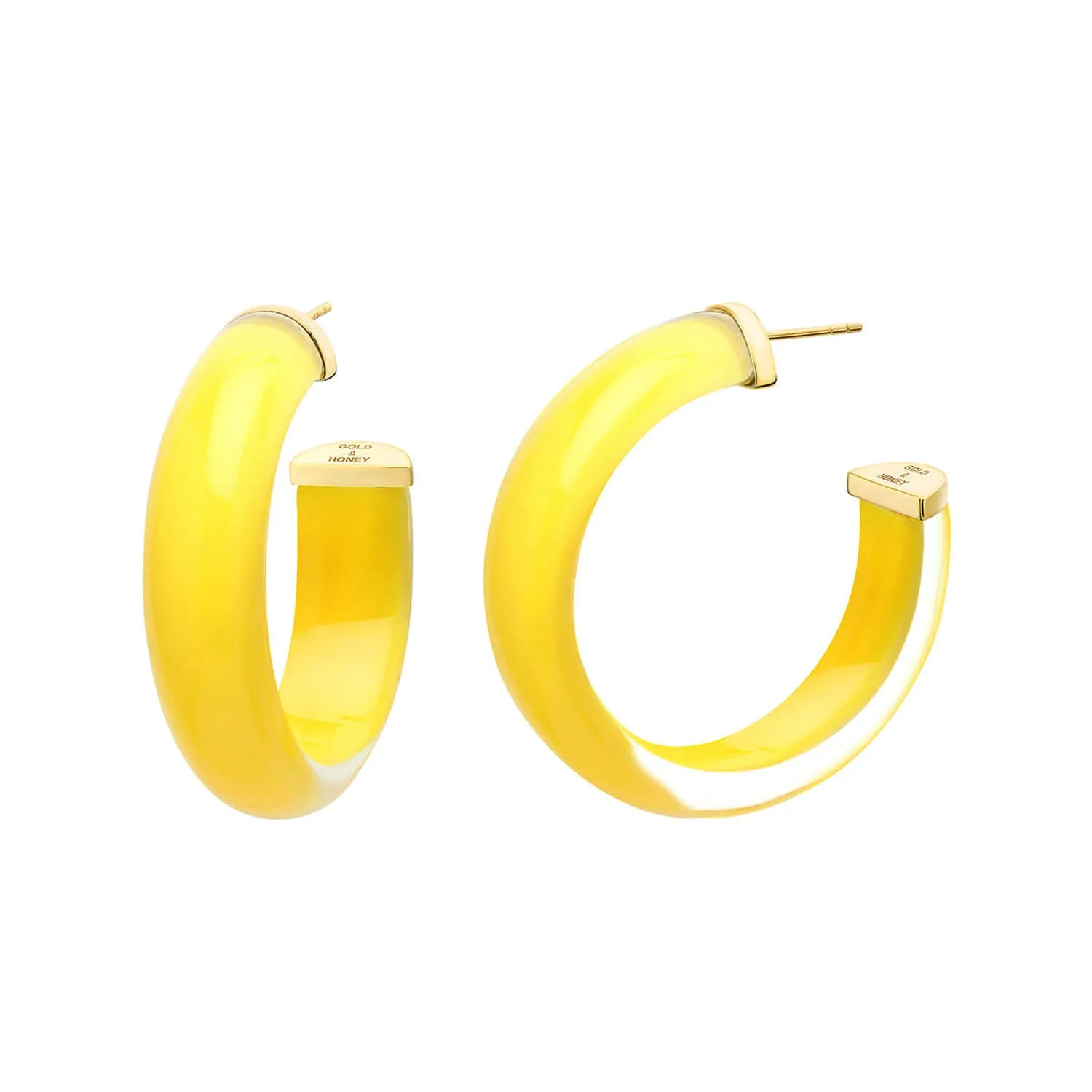 Small Illusion Lucite Hoop Earrings