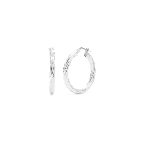 Small Silver Twisted Hoops