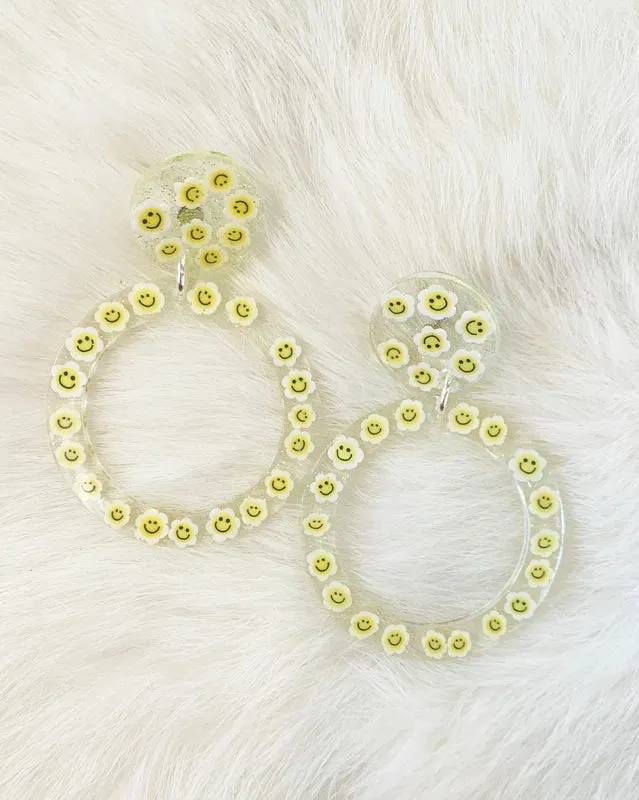 Smiley Daisy Lily Hoops