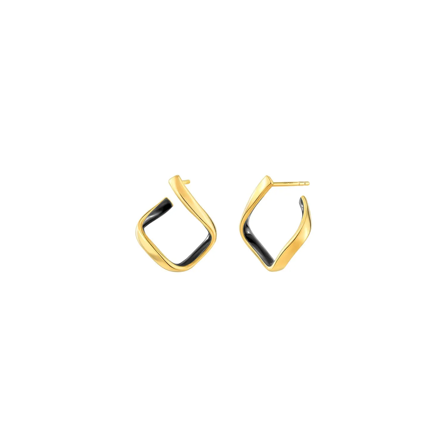 Square Enamel Huggie Hoop Earrings